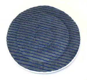 17" Trusted Clean Eco-Friendly Grey & Blue Striped Heavy Duty Microfiber Carpet Scrubbing Bonnet