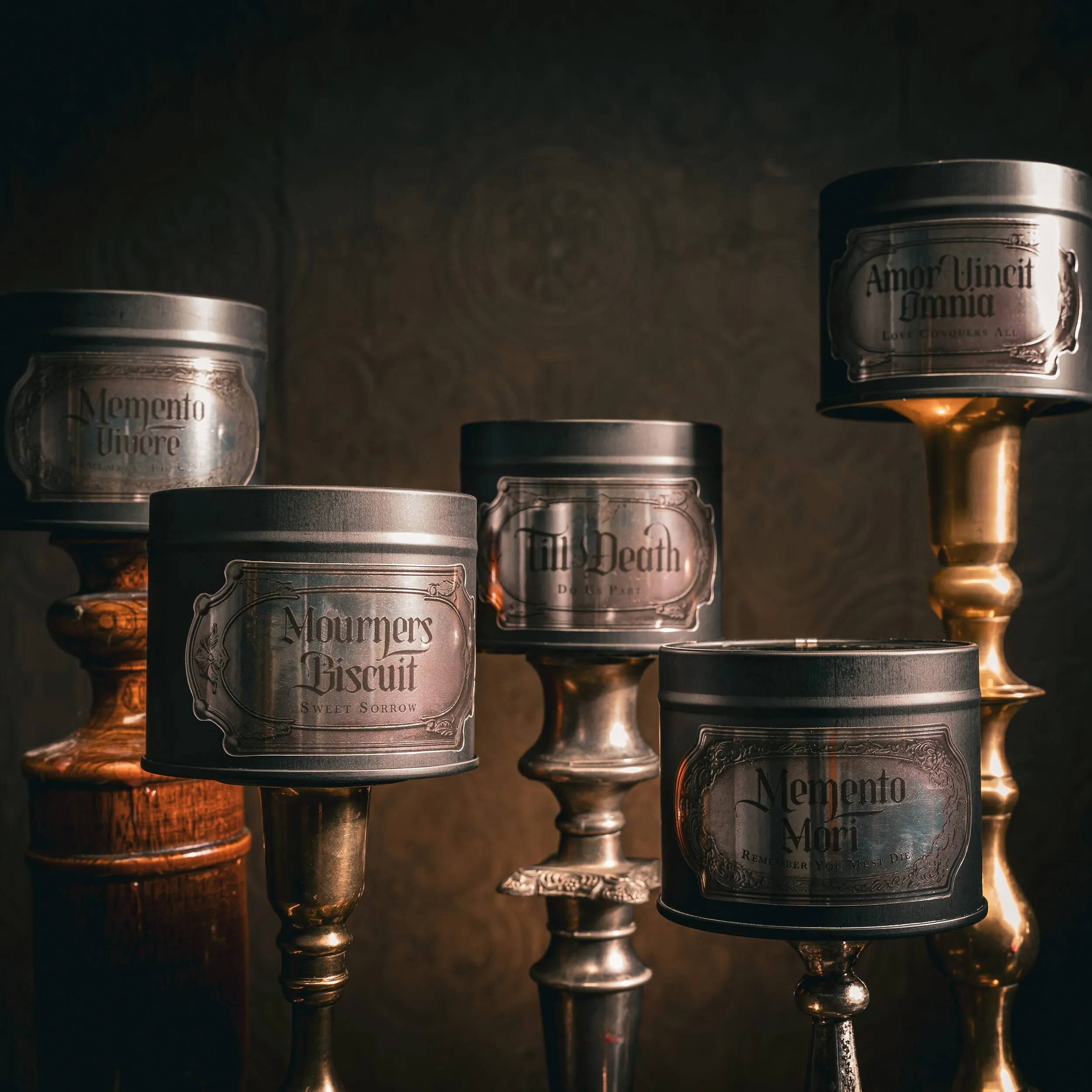 Amor Vincit Omnia Tin Candle