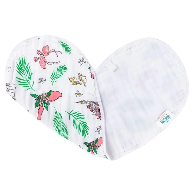 Baby Burp Cloth and Wraparound Bib (Florida Floral)