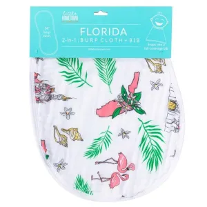 Baby Burp Cloth and Wraparound Bib (Florida Floral)