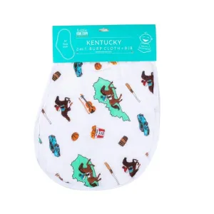 Baby Burp Cloth and Wraparound Bib (Kentucky)