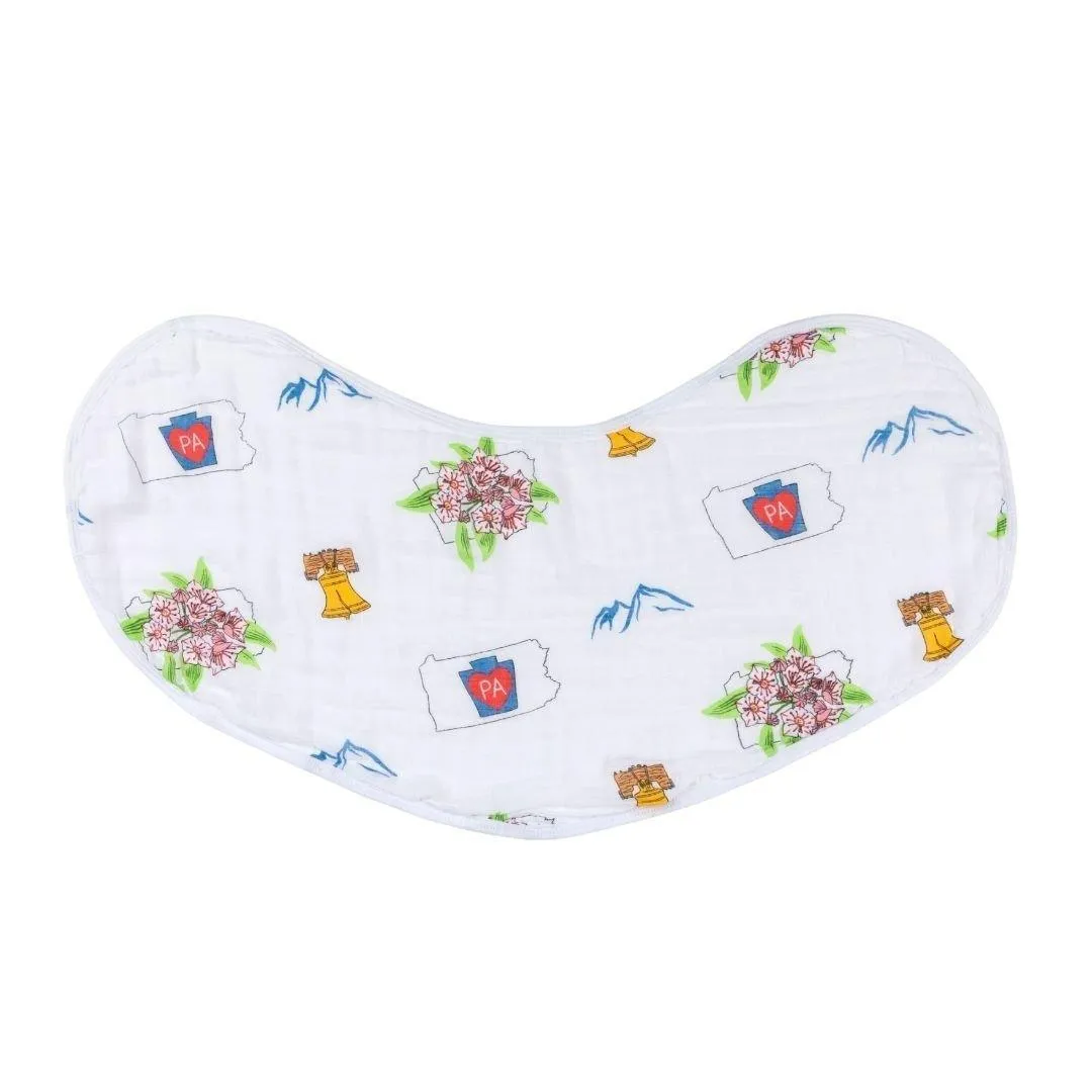 Baby Burp Cloth and Wraparound Bib: Pennsylvania Baby