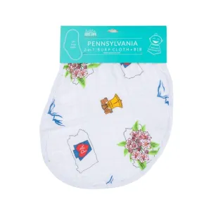 Baby Burp Cloth and Wraparound Bib: Pennsylvania Baby