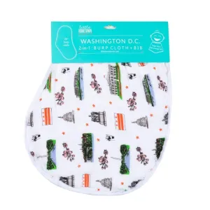 Baby Burp Cloth and Wraparound Bib (Washington DC)