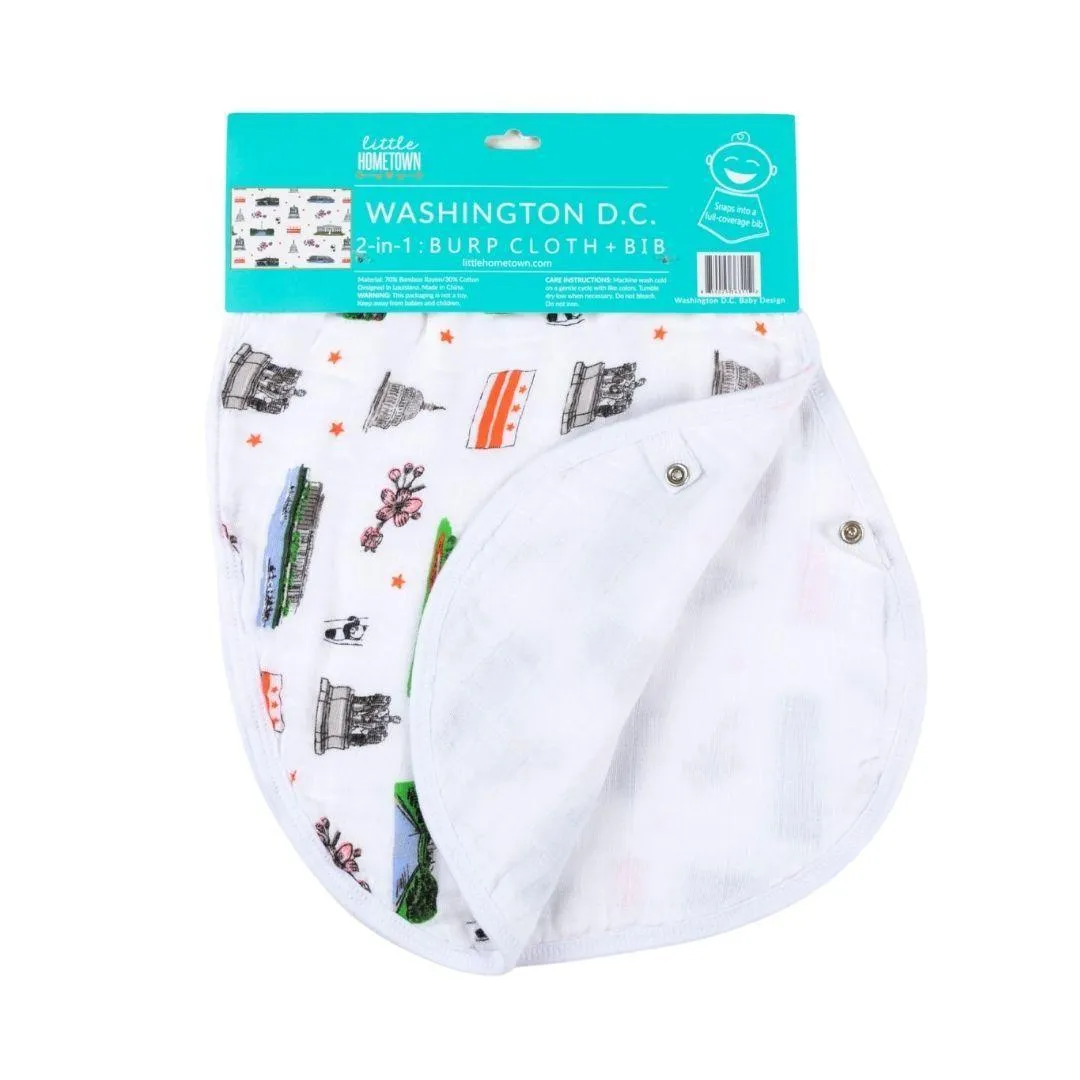 Baby Burp Cloth and Wraparound Bib (Washington DC)