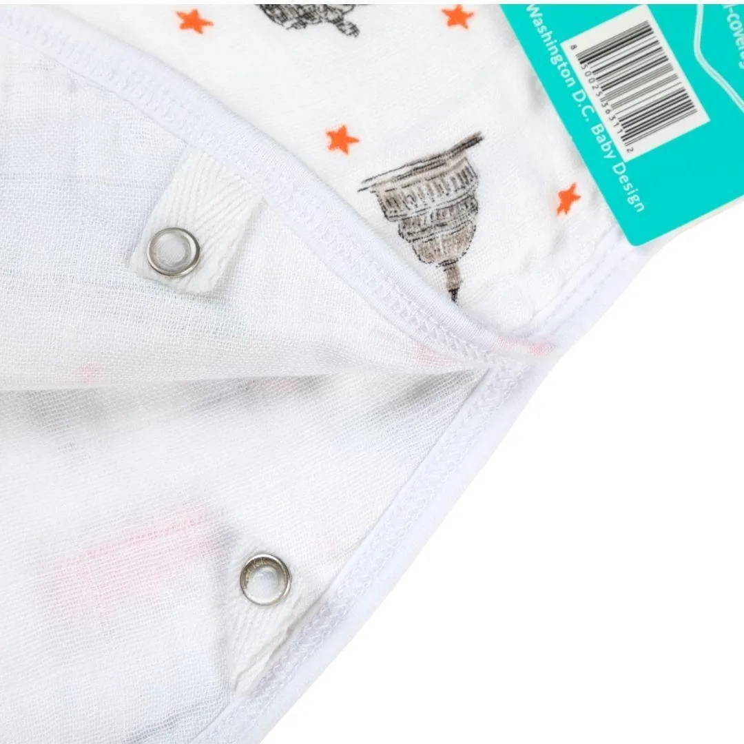 Baby Burp Cloth and Wraparound Bib (Washington DC)