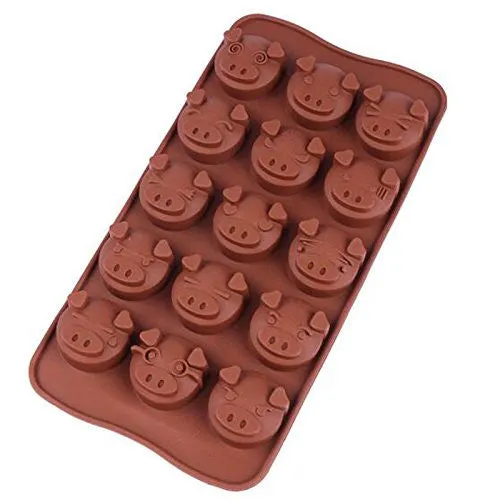 Bekith Silicone Gel Non-stick Chocolate, Jelly and Candy Mold, Cake Baking Mold (Set of 6)
