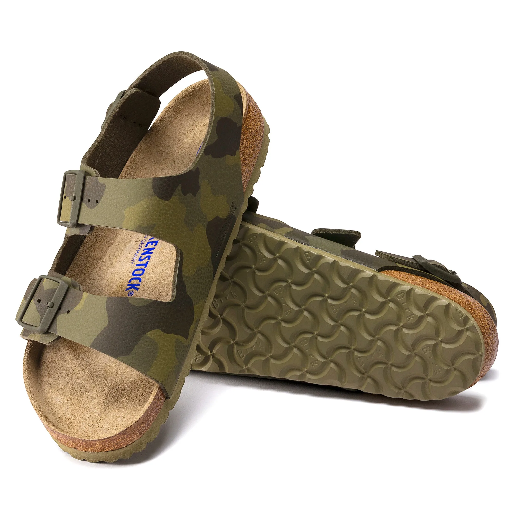 Birkenstock Milano Soft Footbed desert soil camo green Birko-Flor