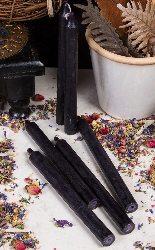 Black Table Candles | 6 or 12 Pack