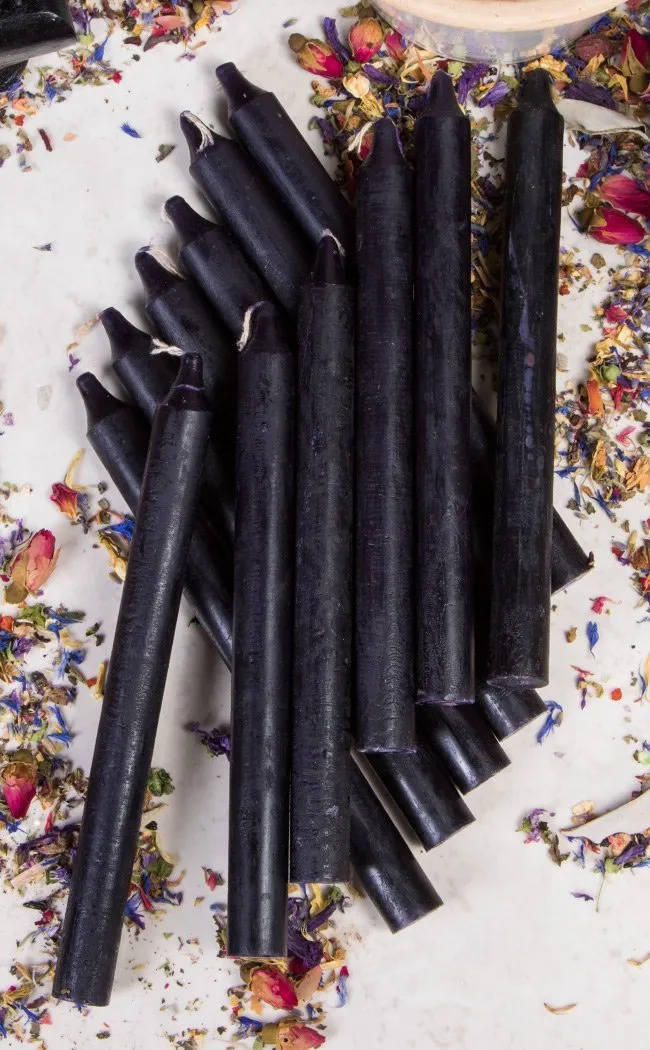 Black Table Candles | 6 or 12 Pack