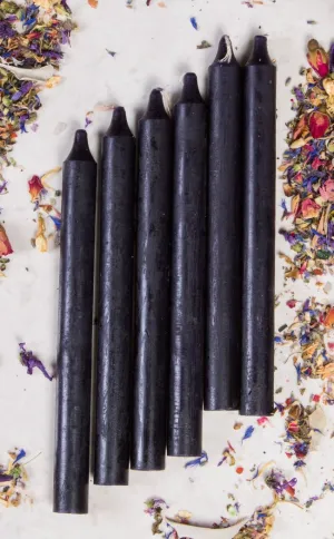 Black Table Candles | 6 or 12 Pack