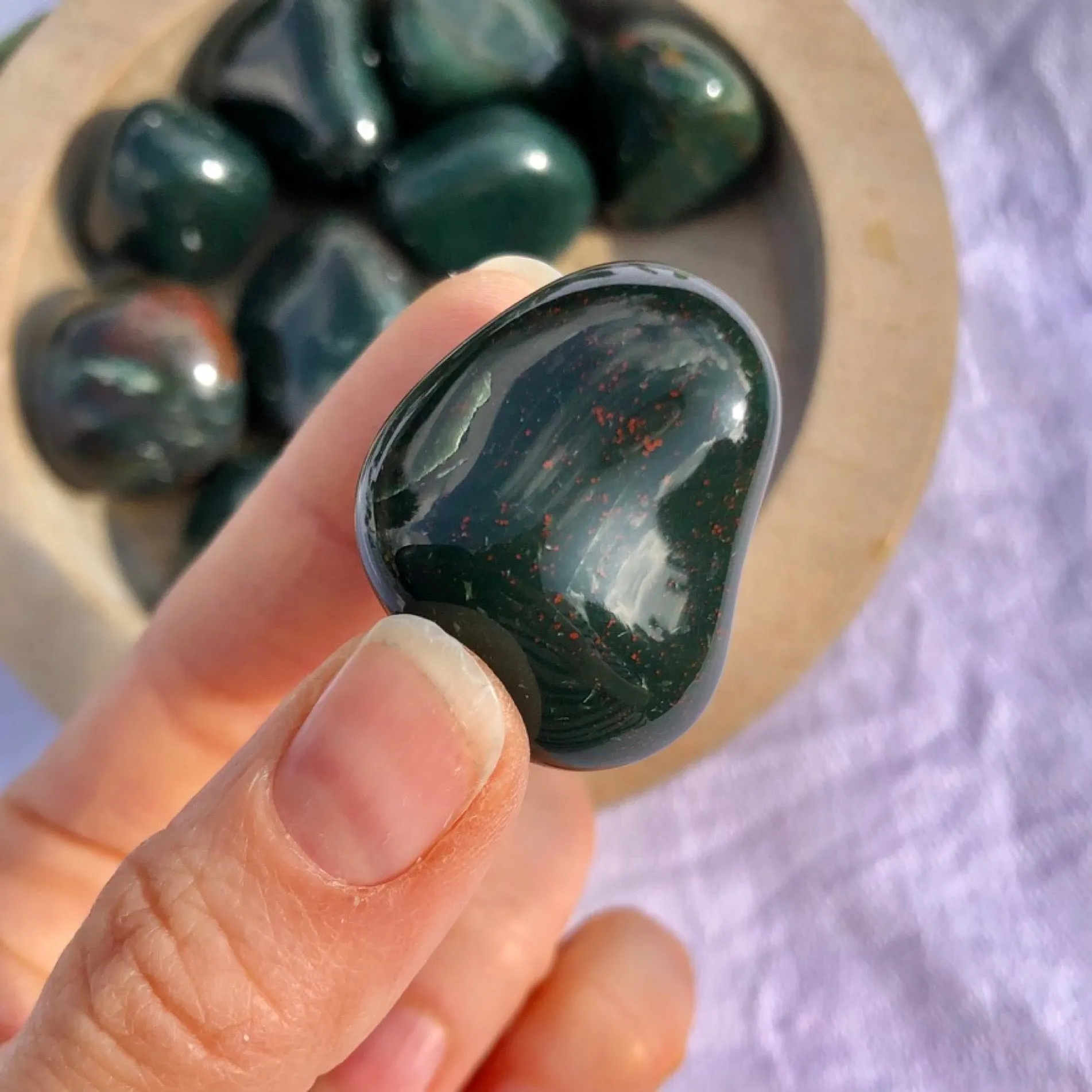 Bloodstone Healing Crystal Pebble