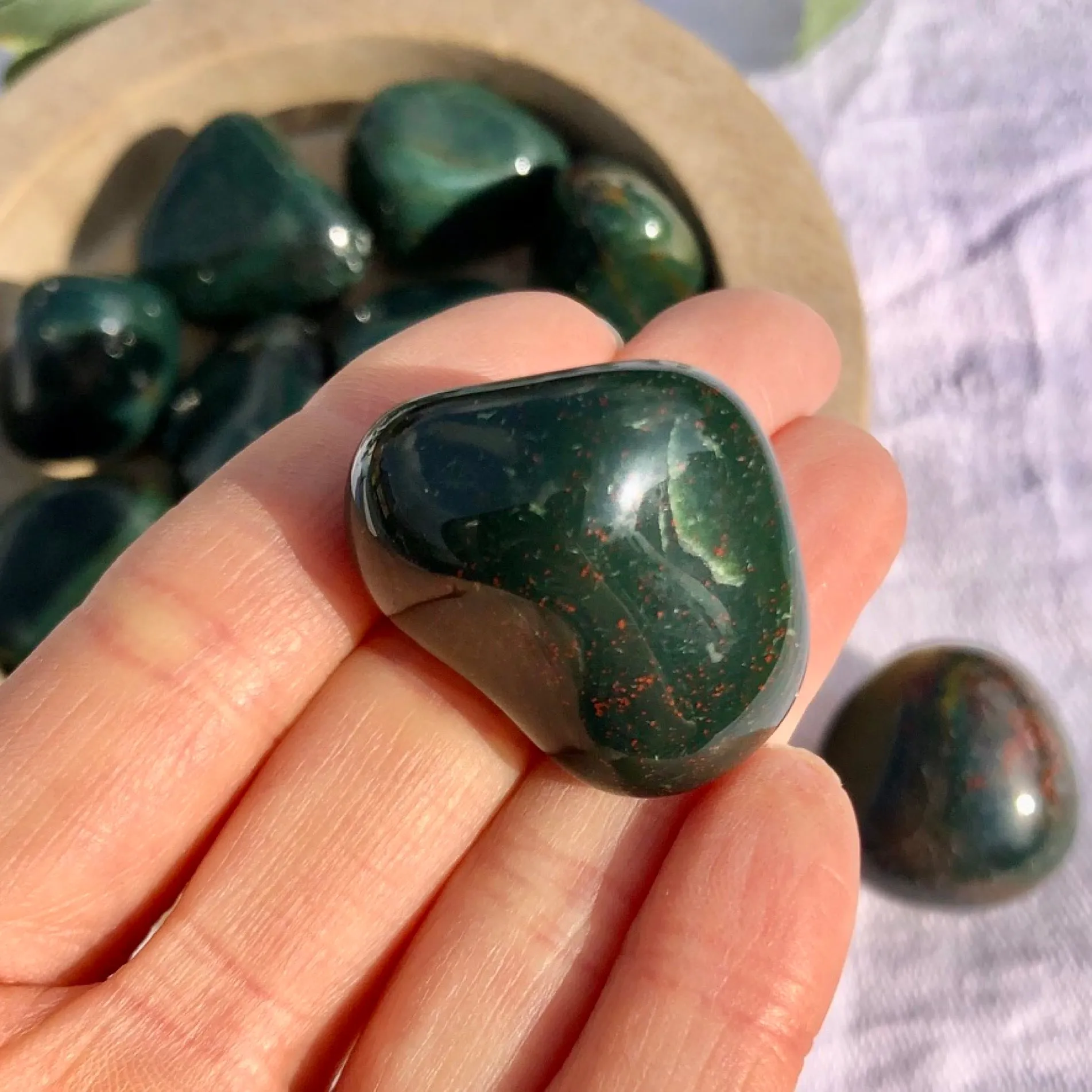 Bloodstone Healing Crystal Pebble