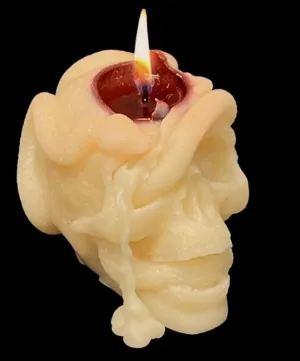Candle - Skull Pillar 8.5oz - Red