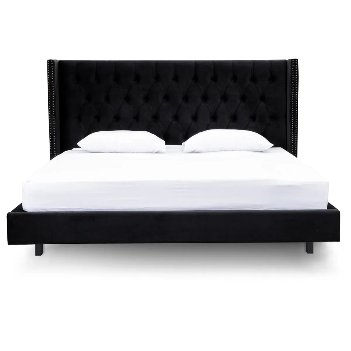 Carolina Queen Bed Frame - Black Velvet