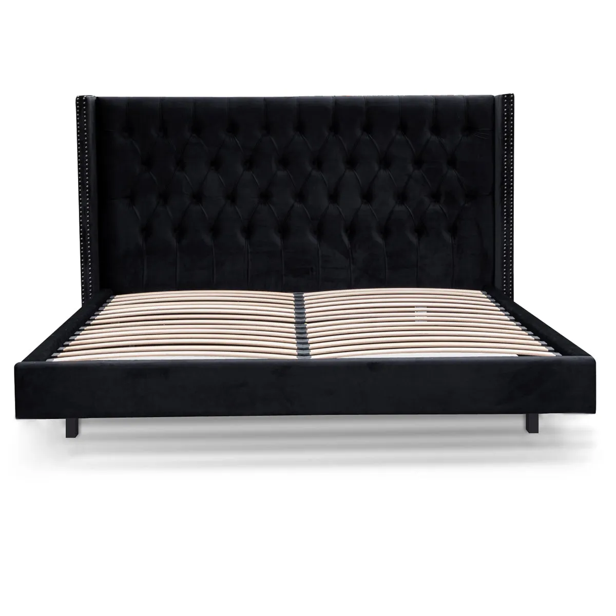 Carolina Queen Bed Frame - Black Velvet