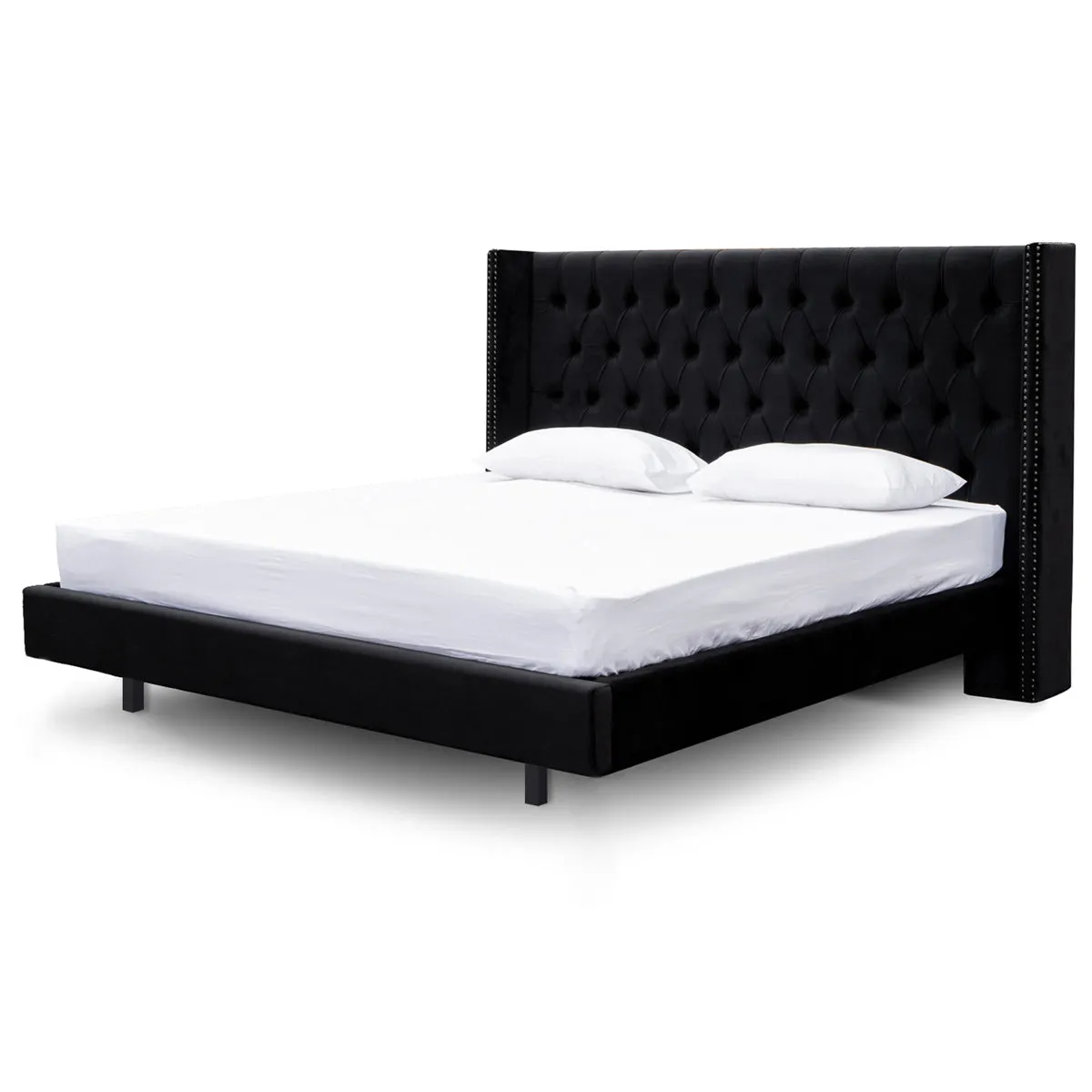 Carolina Queen Bed Frame - Black Velvet
