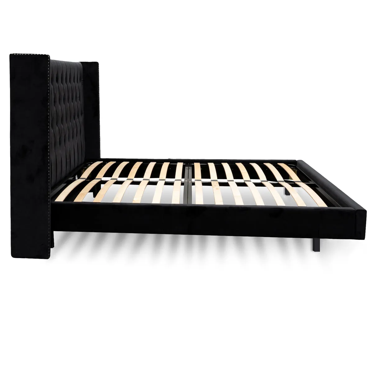Carolina Queen Bed Frame - Black Velvet