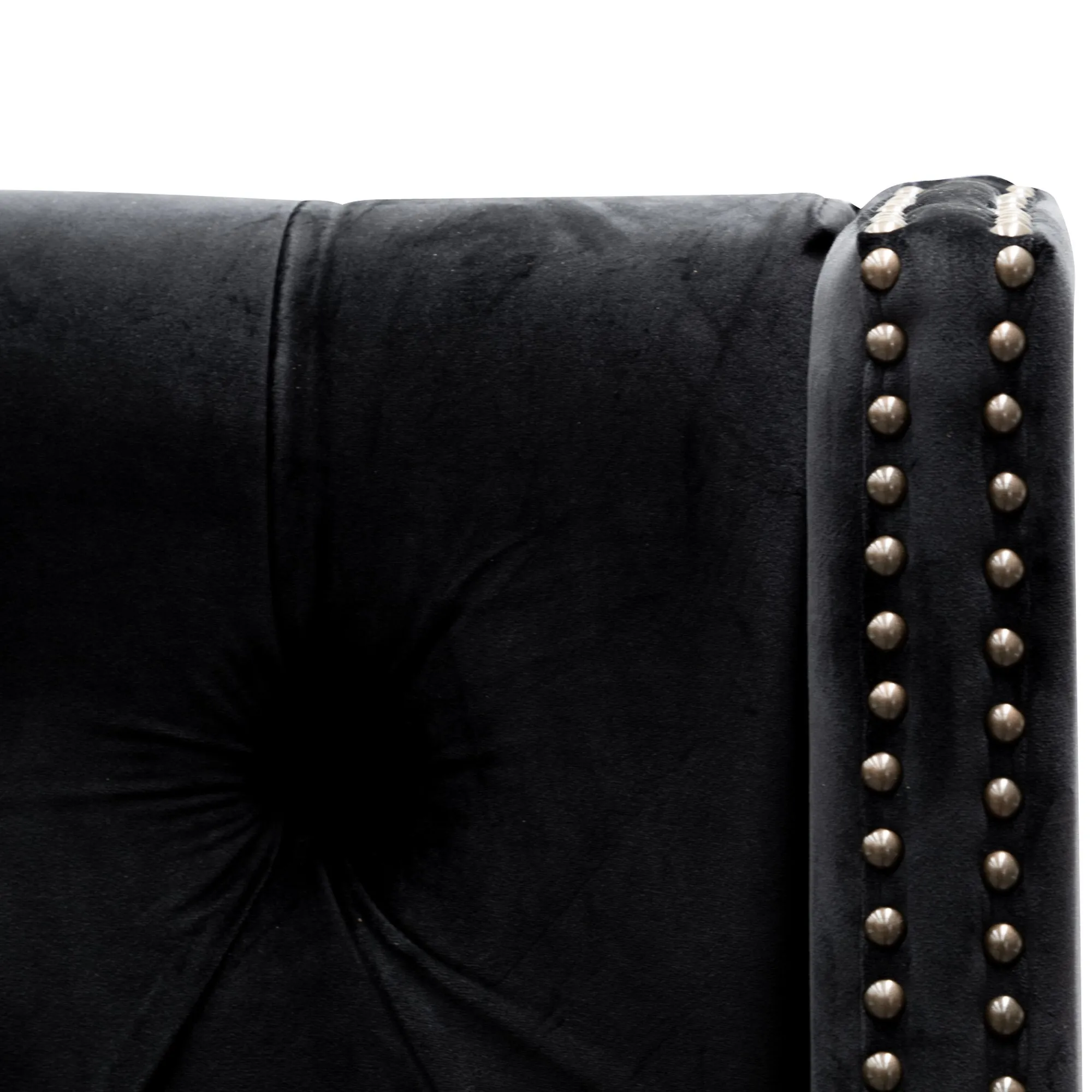 Carolina Queen Bed Frame - Black Velvet