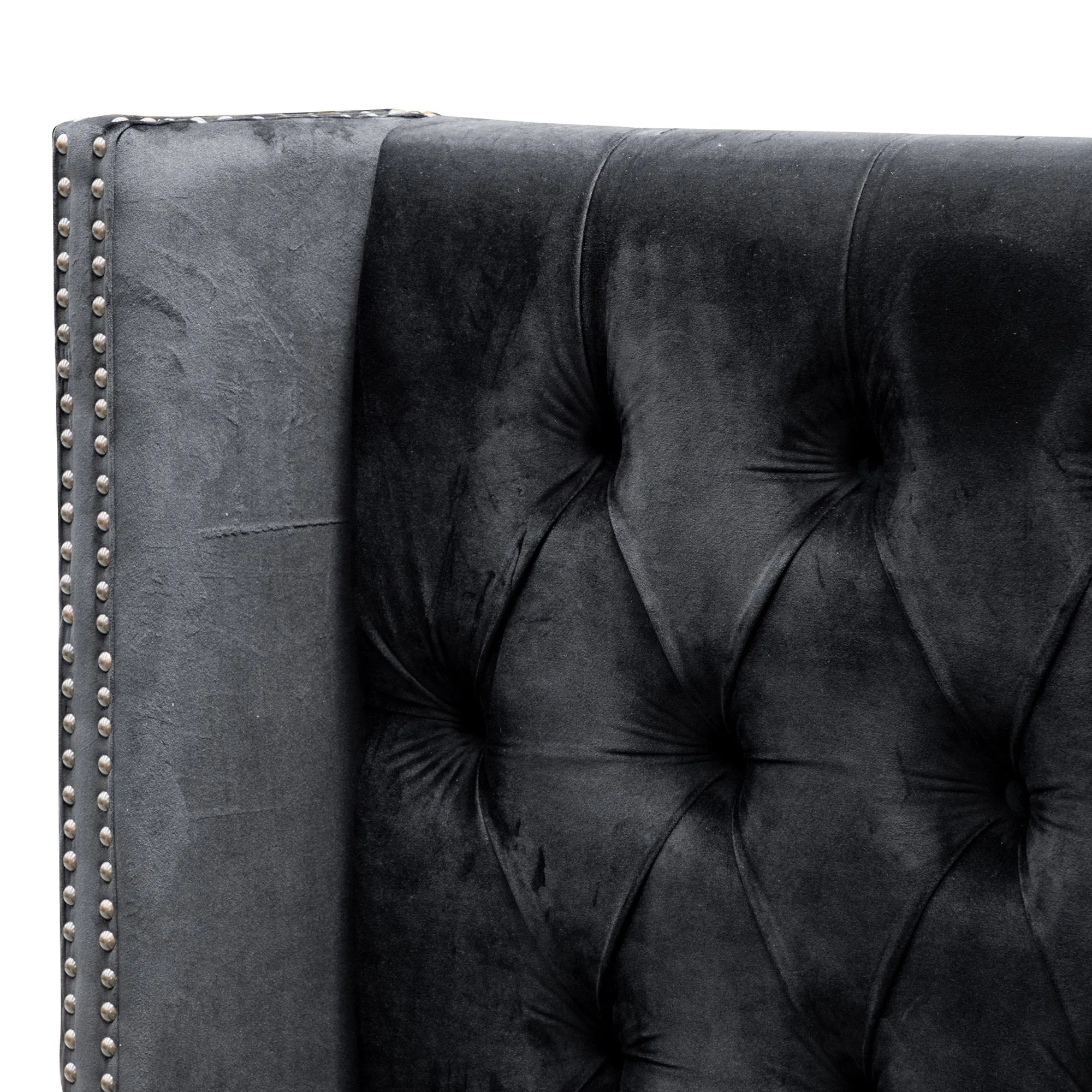 Carolina Queen Bed Frame - Black Velvet