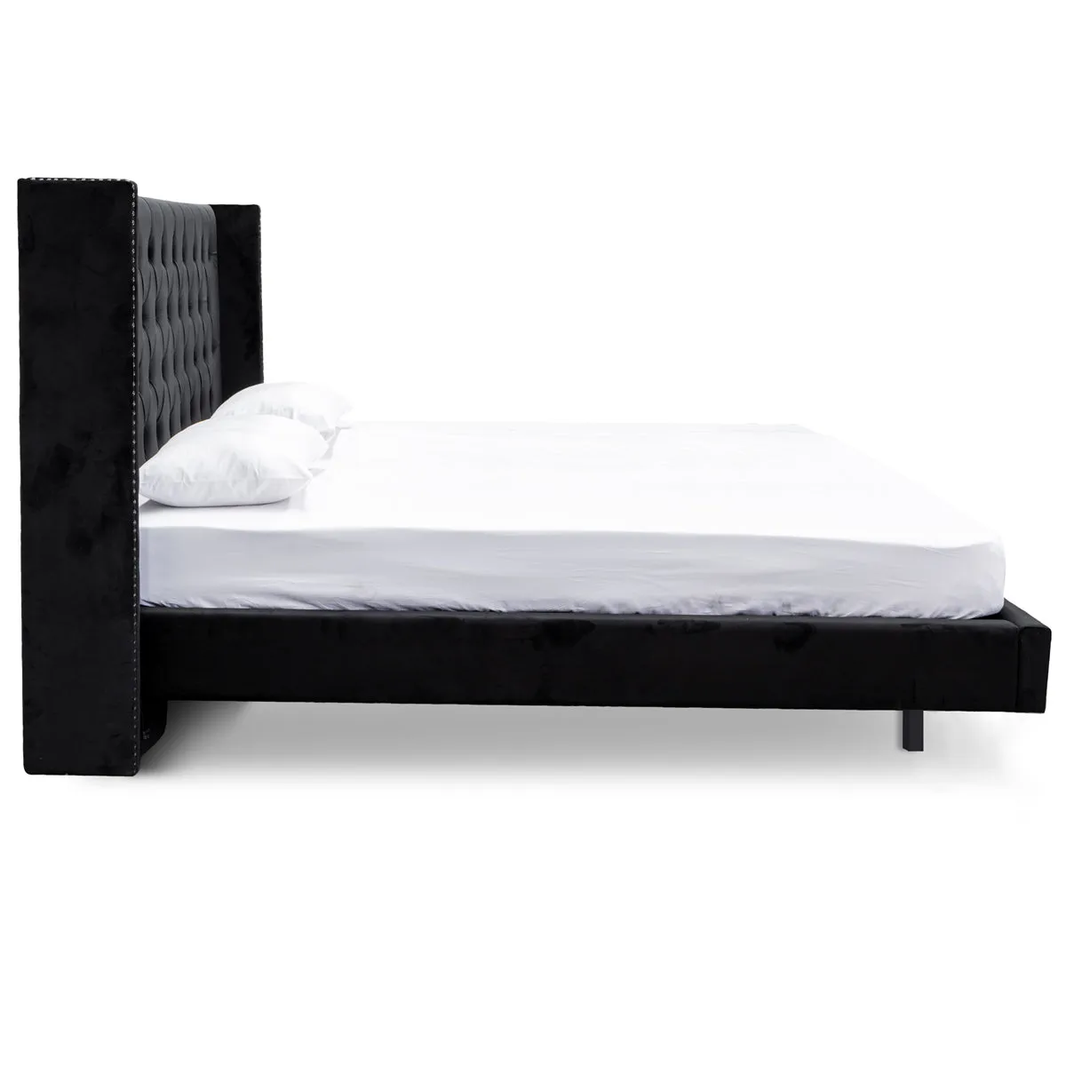 Carolina Queen Bed Frame - Black Velvet
