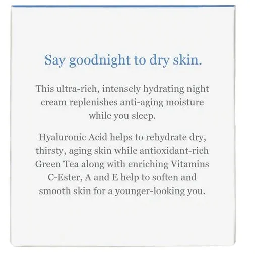 Derma-E Hydrating Night Cream With Hyaluronic Acid 2 oz Cream