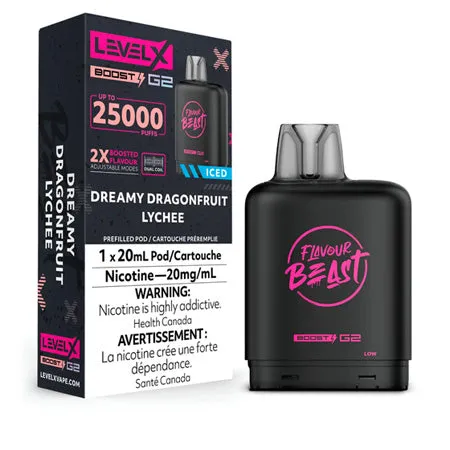 Dreamy Dragon Fruit Lychee Iced - Level X Flavour Beast Boost 25K