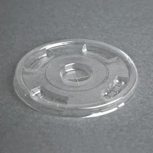 FA346 Fiesta Green Compostable PLA Cold Cup Flat Lids 12oz / 16oz / 20oz (Pack of 1000)