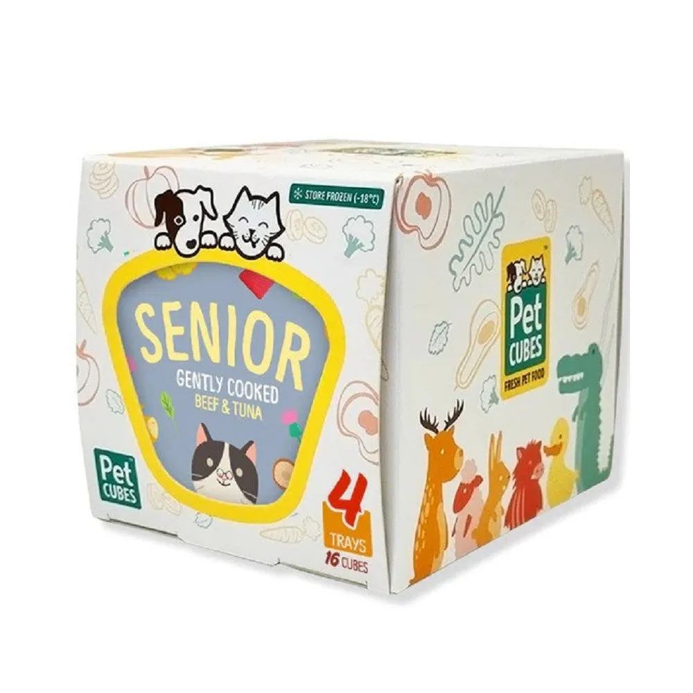 Frozen Fresh Human-Grade Gently Cooked Beef & Tuna Senior Cat Food