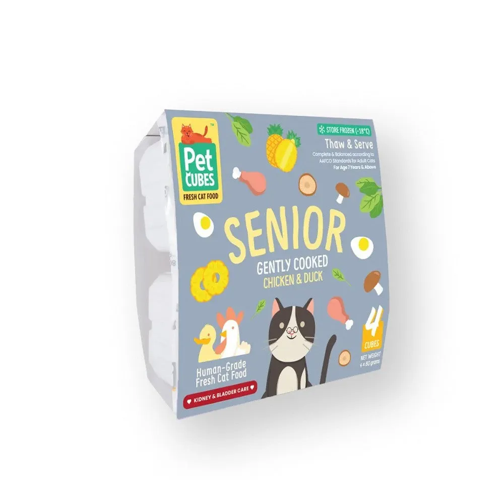 Frozen Fresh Human-Grade Gently Cooked Chicken & Duck Senior Cat Food
