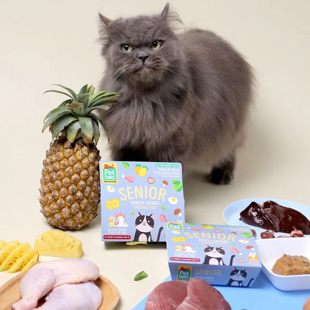 Frozen Fresh Human-Grade Gently Cooked Chicken & Duck Senior Cat Food