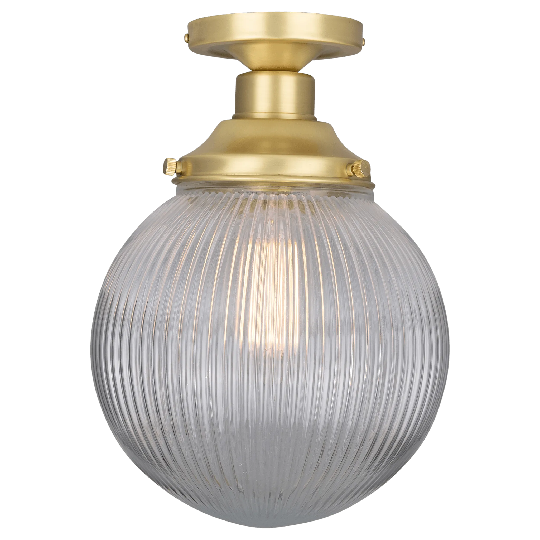 Globe Ribbed Glass Ceiling Light