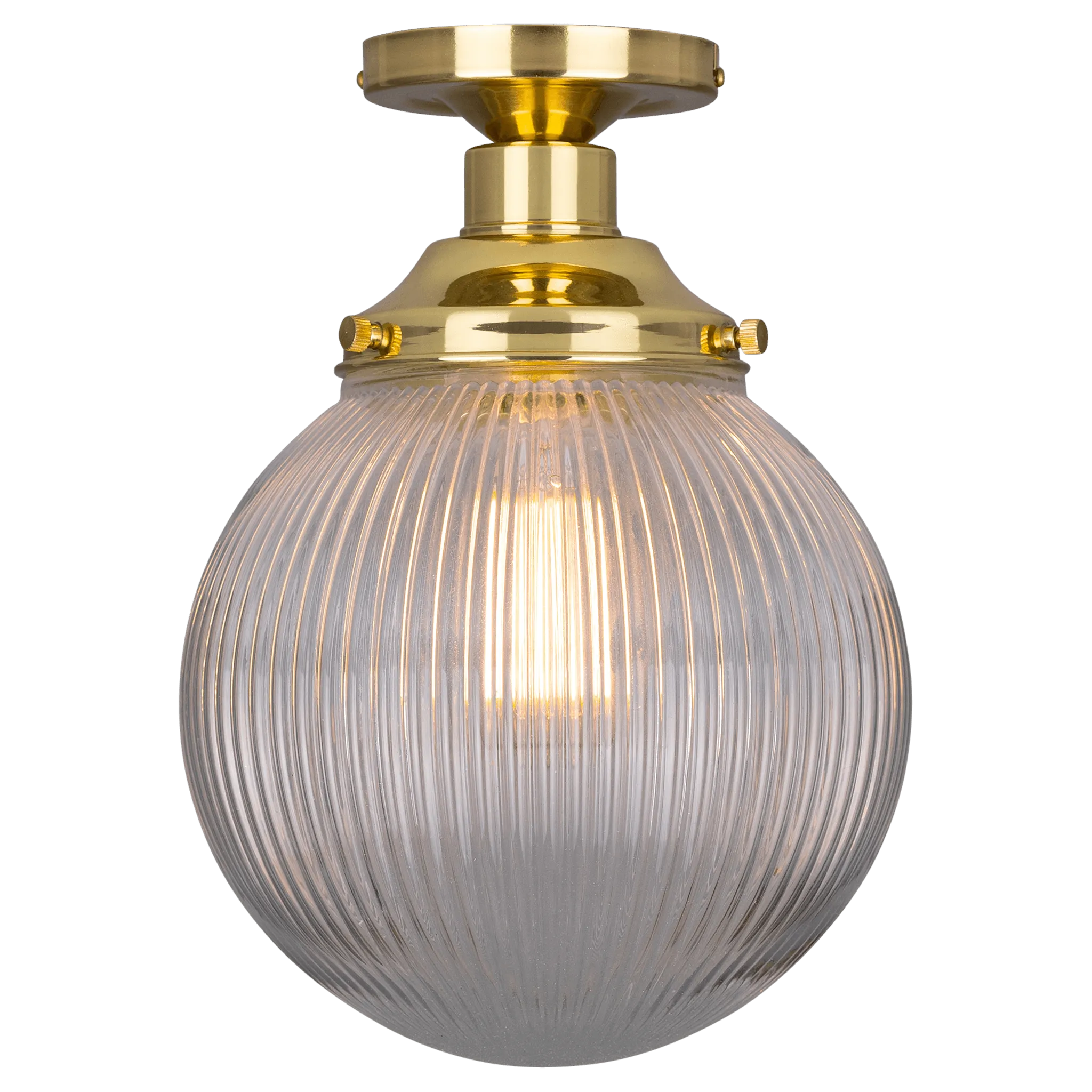 Globe Ribbed Glass Ceiling Light