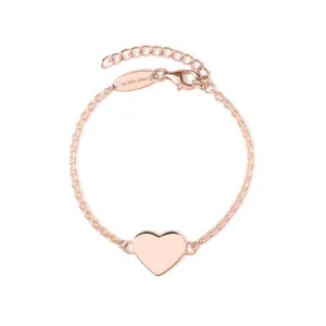 Glossy Heart Children's Bracelet - Rose Gold