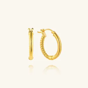 Golden Dôme Texture Medium Hoop Earrings