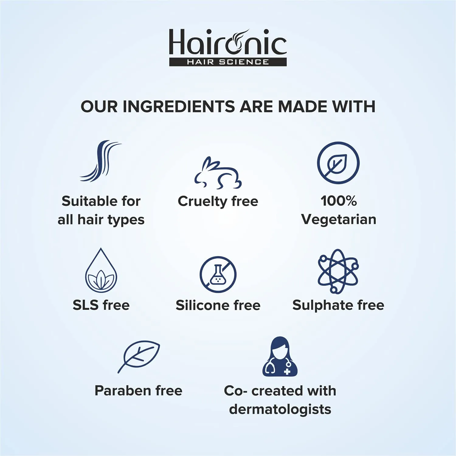 Haironic Hyaluronic Acid Hydrating, Hair Thinning Post Wash Treatment Hair Serum | All Hair Types, Controls Frizz, Brittleness, Hair Loss - 100ml (Pack of 3)