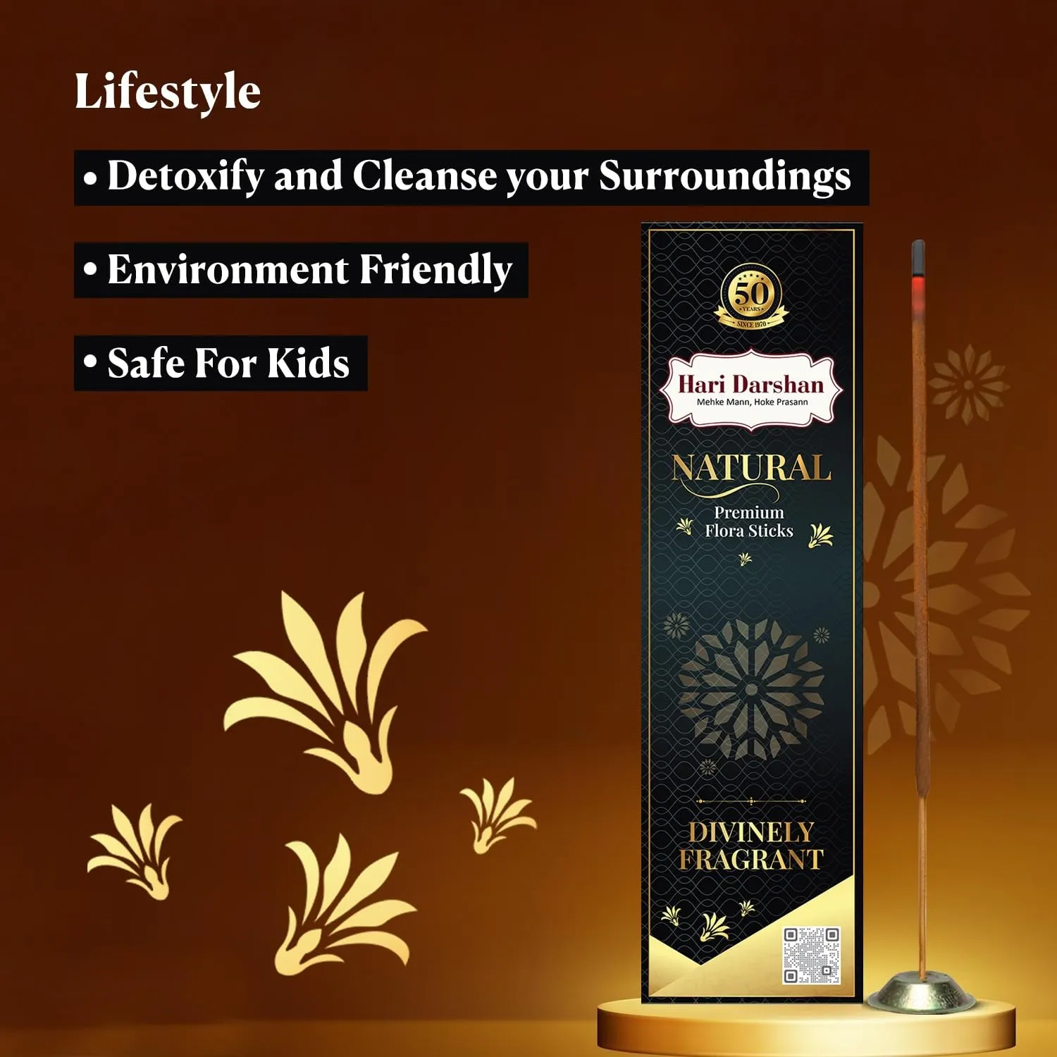 Hari Darshan Black Natural Premium Flora Agarbatti - 90 Sticks | Masala Incense Sticks, Long Lasting Fragrance for Daily Pooja, Havan, Meditation and Yoga | Pack of 2-150gm Each,45 Sticks Each Pack