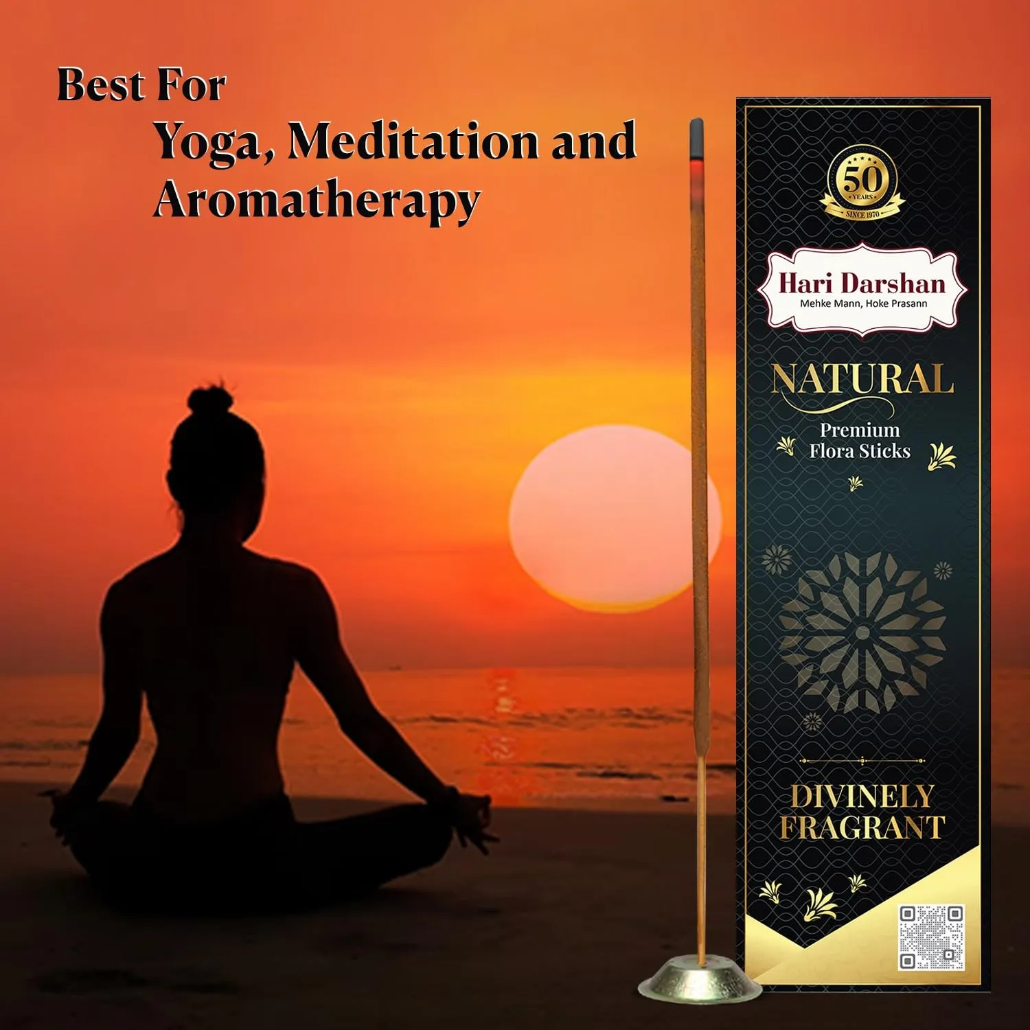 Hari Darshan Black Natural Premium Flora Agarbatti - 90 Sticks | Masala Incense Sticks, Long Lasting Fragrance for Daily Pooja, Havan, Meditation and Yoga | Pack of 2-150gm Each,45 Sticks Each Pack