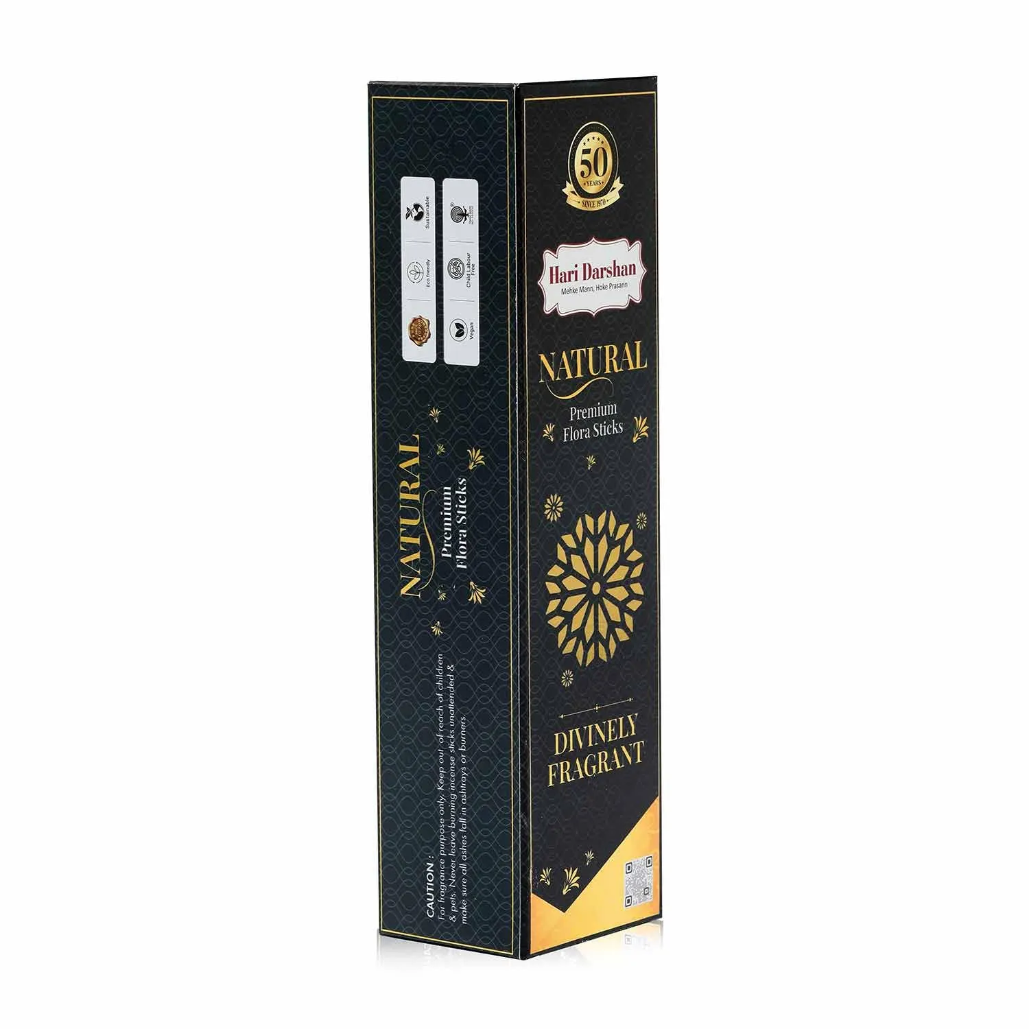 Hari Darshan Black Natural Premium Flora Agarbatti - 90 Sticks | Masala Incense Sticks, Long Lasting Fragrance for Daily Pooja, Havan, Meditation and Yoga | Pack of 2-150gm Each,45 Sticks Each Pack