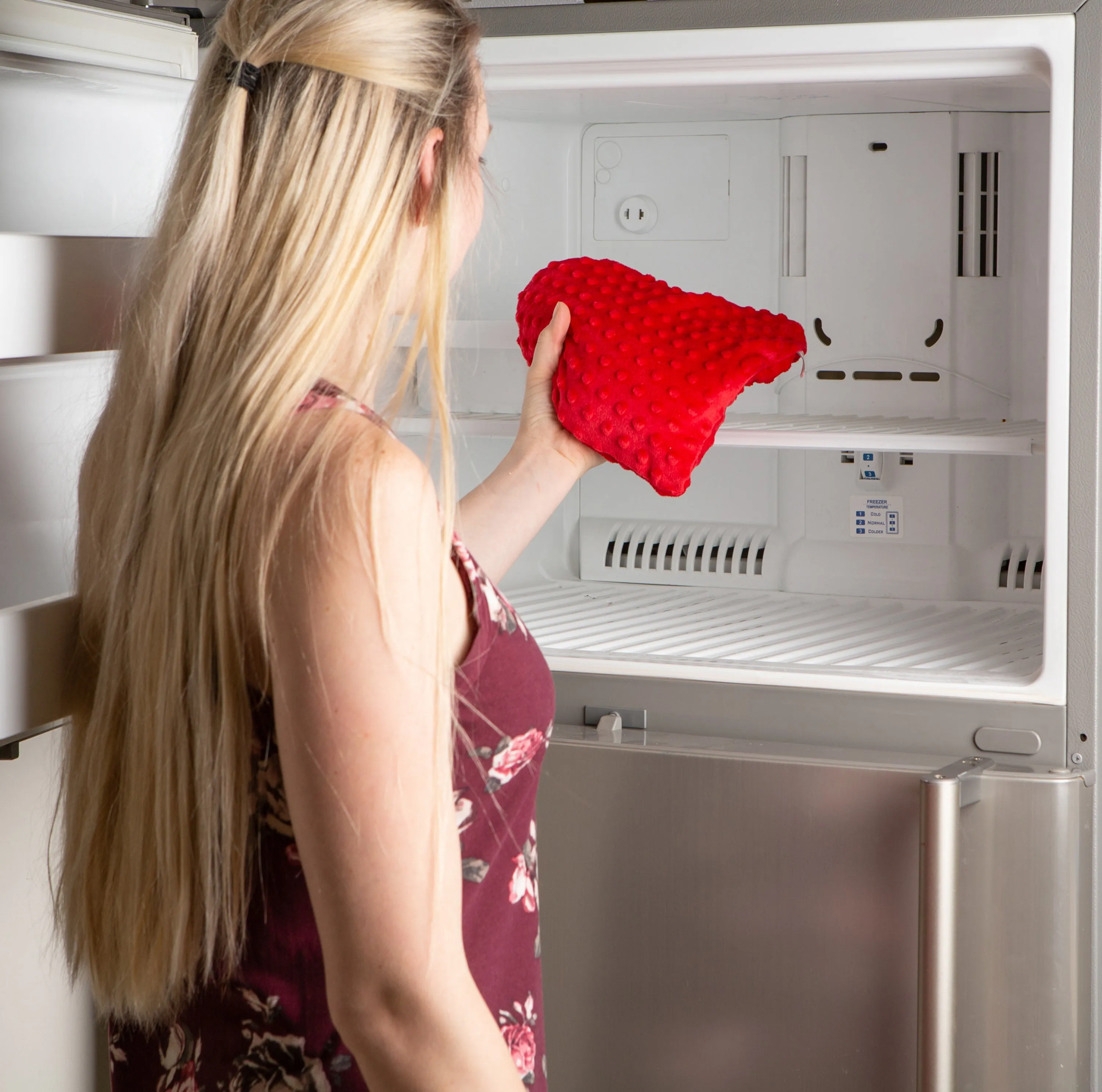 Hot/Cold - Heart Warmer Pillow - Red Minky