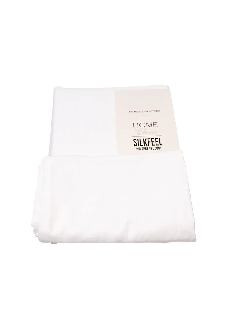 Jacquard Stripes Bedsheet Fitted Sheet - Queen with 1pc Flat Sheet and 2pc Pillow Case