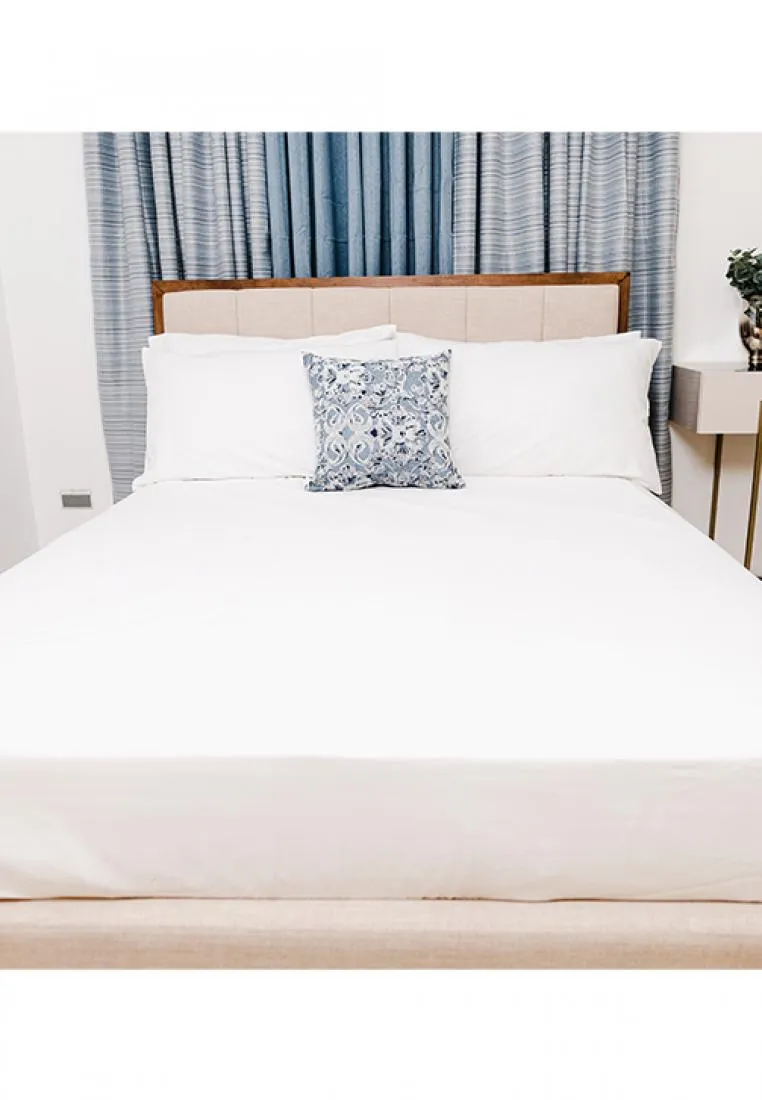 Jacquard Stripes Bedsheet Fitted Sheet - Queen with 1pc Flat Sheet and 2pc Pillow Case