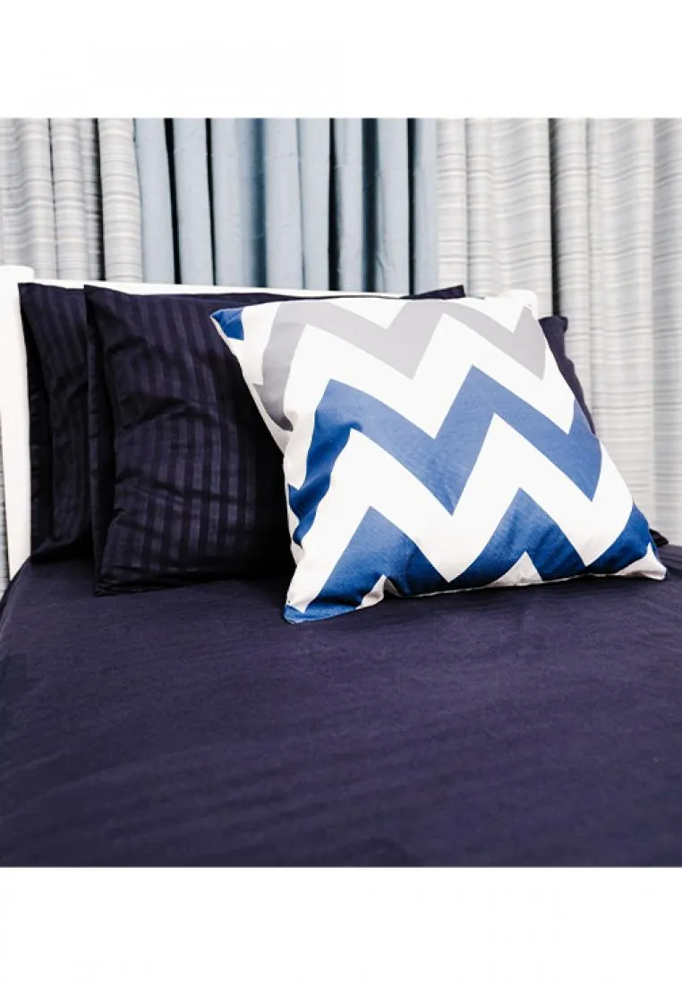 Jacquard Stripes Bedsheet Fitted Sheet - Queen with 1pc Flat Sheet and 2pc Pillow Case