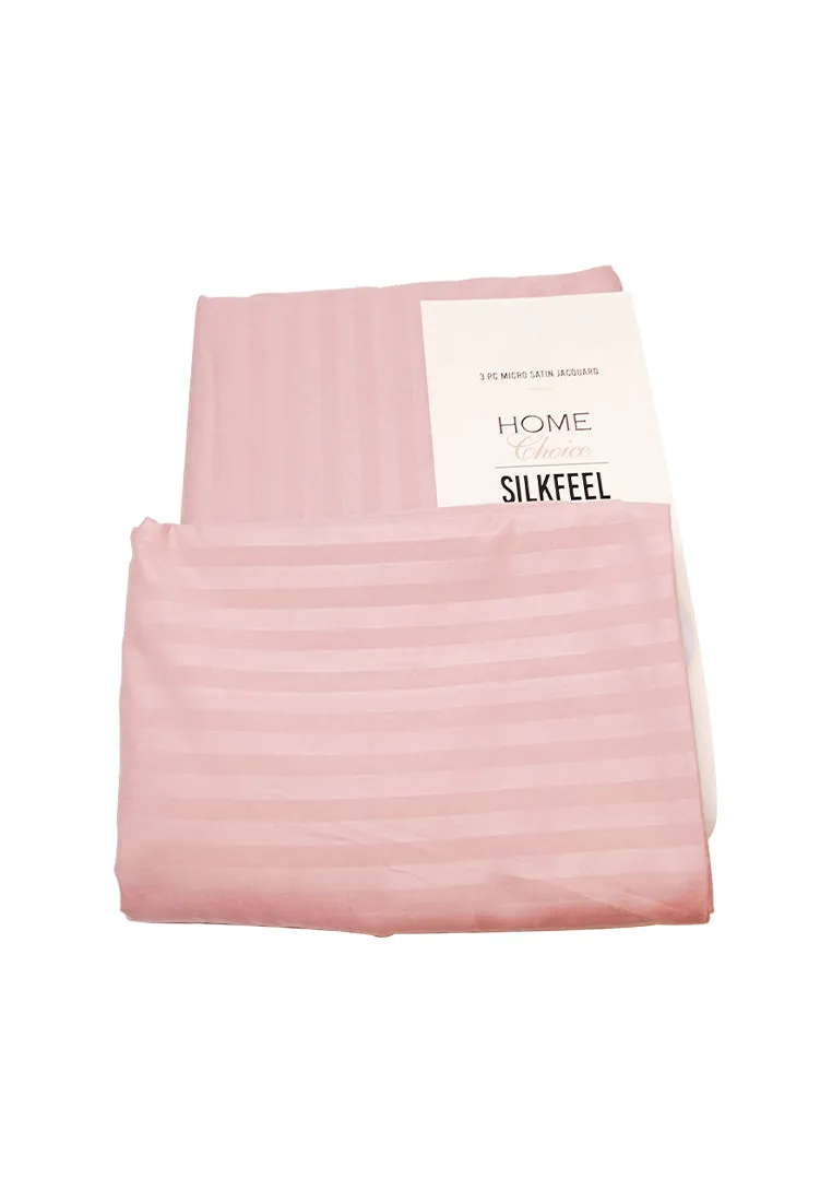 Jacquard Stripes Bedsheet Fitted Sheet - Queen with 1pc Flat Sheet and 2pc Pillow Case