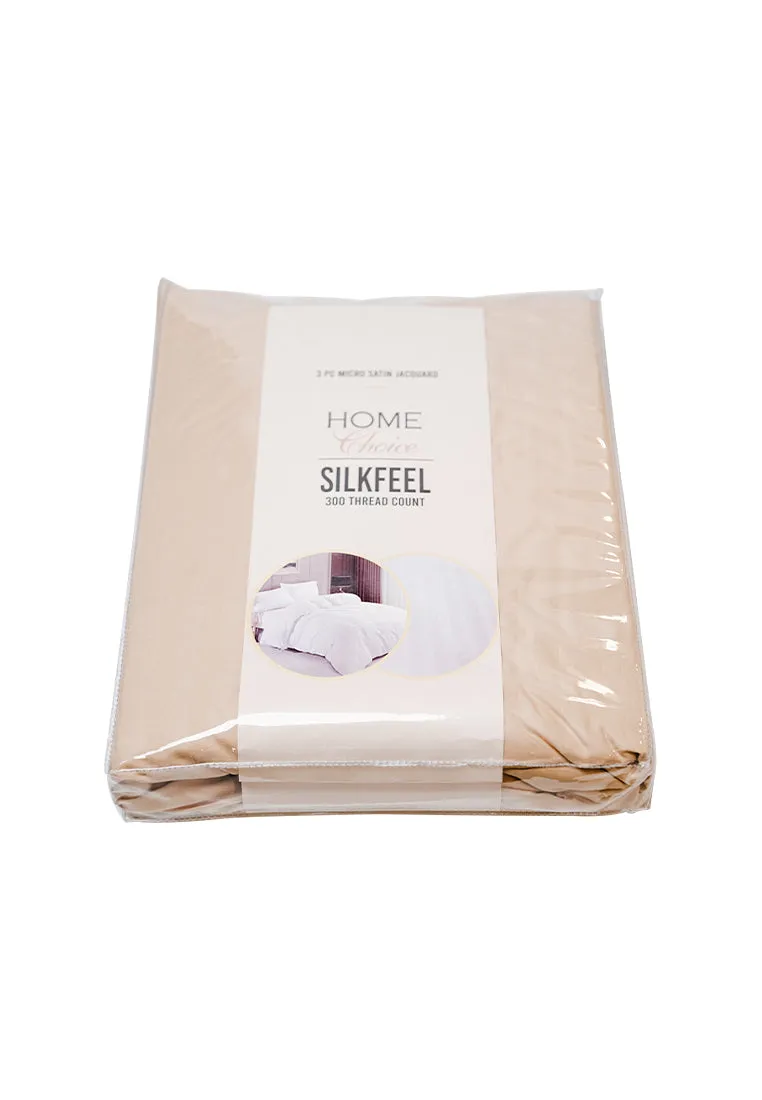 Jacquard Stripes Bedsheet Fitted Sheet - Queen with 1pc Flat Sheet and 2pc Pillow Case