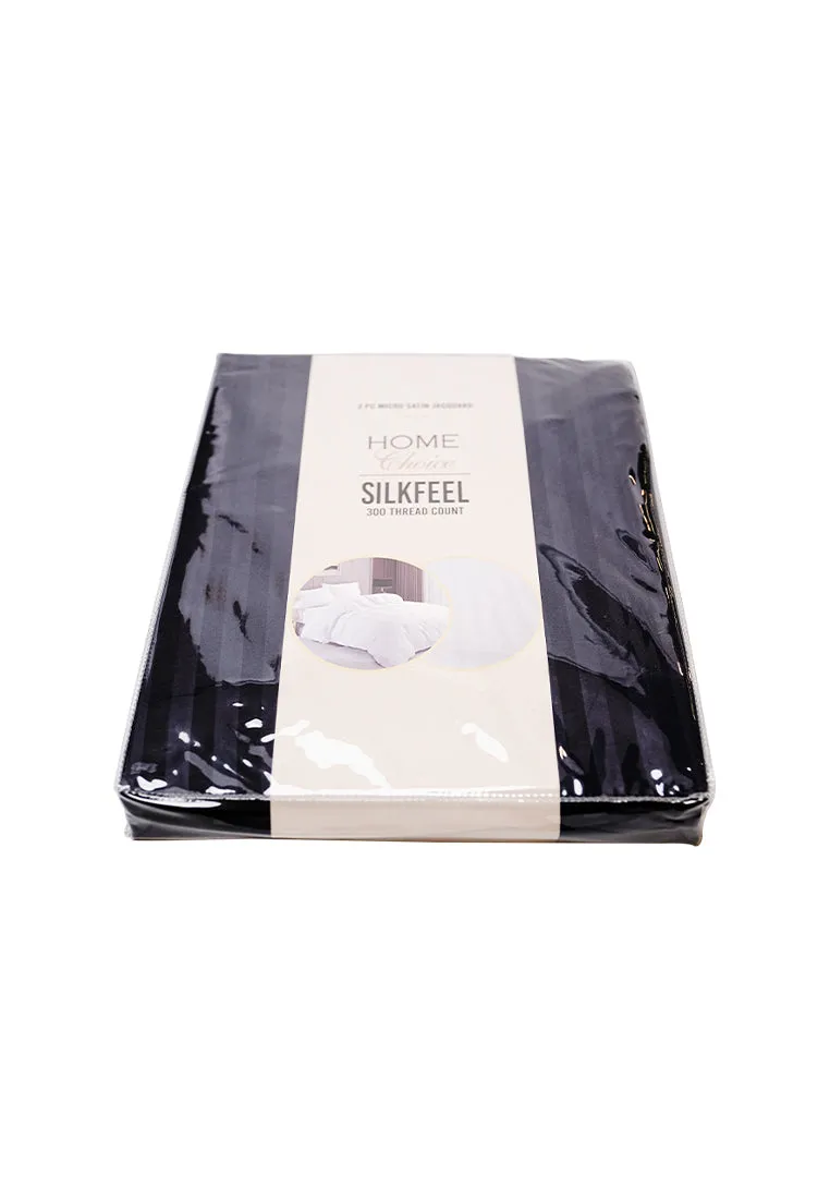 Jacquard Stripes Bedsheet Fitted Sheet - Queen with 1pc Flat Sheet and 2pc Pillow Case