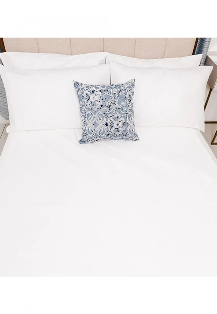 Jacquard Stripes Bedsheet Fitted Sheet - Queen with 1pc Flat Sheet and 2pc Pillow Case