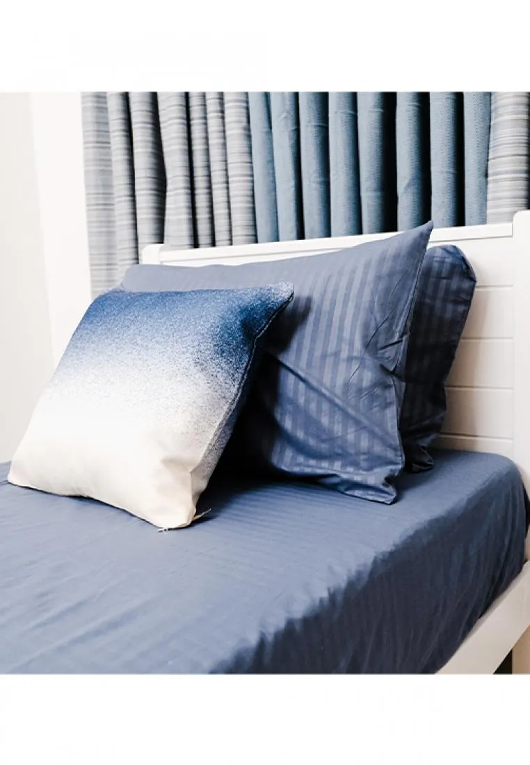Jacquard Stripes Bedsheet Fitted Sheet - Queen with 1pc Flat Sheet and 2pc Pillow Case