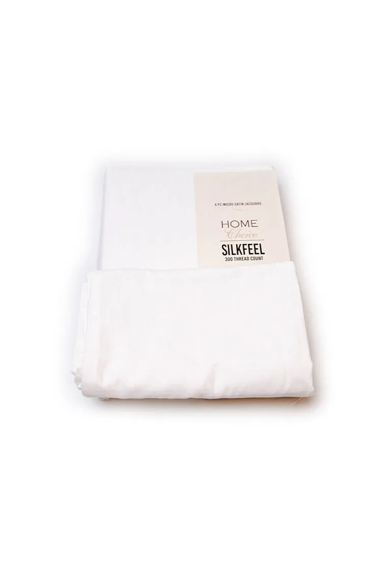 Jacquard Stripes Bedsheet Fitted Sheet - Queen with 2pc Pillow Case
