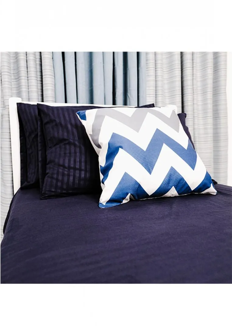 Jacquard Stripes Bedsheet Fitted Sheet - Queen with 2pc Pillow Case